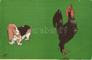 10 db RÉGI motívumos képeslap;  üdvözlő, állat, folklór, humor / 10 pre-1945 motive postcards; greeting, animal, folklore, humour