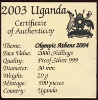 Uganda 2003. 2000Sh Ag "Olimpia-futás" T:PP Csak 500db! RR!!