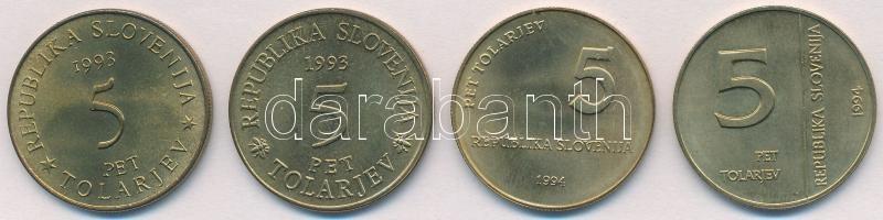 Szlovénia 1993-1994. 5T sárgaréz (4xklf) forgalmi emlékkiadások T:1
Slovenia 1993-1994. 5 Tolarjev ...