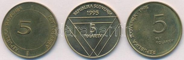 Szlovénia 1995. 5T sárgaréz (3xklf) forgalmi emlékkiadások T:1
Slovenia 1995. 5 Tolarjev Brass (3xd...