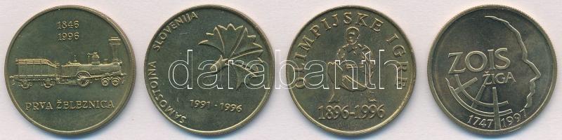 Szlovénia 1996-1997. 5T sárgaréz (4xklf) forgalmi emlékkiadások T:1
Slovenia 1996-1997. 5 Tolarjev ...