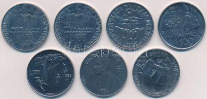 San Marino 1977-1985. 100L acél (7xklf) forgalmi emlékkiadások T:1
San Marino 1977-1985. 100 Lire S...