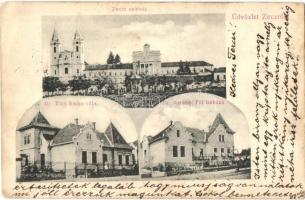 1905 Zirc, Zirci apátság, Dr. Tóth Endre villa, Dr. Kemény Pál lakháza. Kiadja Scherer János (ázott sarok / wet corner)
