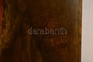 Szenes Fülöp (1863-1944): Leány portré. Olaj, vászon, festék hibákkal, fa lemez, 69×49 cm