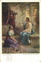 4 db Hans Zatzka művészlap / 4 art postcards, s: Hans Zatzka