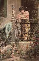 4 db Hans Zatzka művészlap / 4 art postcards, s: Hans Zatzka