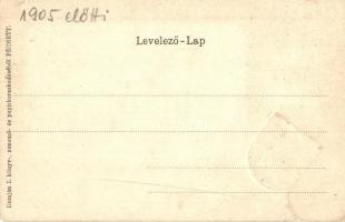 Pécs, Hadapród iskola. Kiadja Domján I. Címeres litho keret (r)