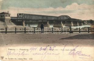 1901 Pozsony, Pressburg, Bratislava; Ferenc József híd / bridge (EB)