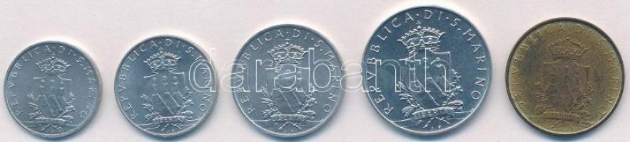 San Marino 1979. 1L-20L (5xklf) T:1,1-
San Marino 1979. 1 Lira - 20 Lire (5xdiff) C:UNC,AU