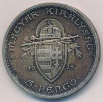 1938. 5P Ag "Szent István" T:1-,2 patina
Adamo P8.1
