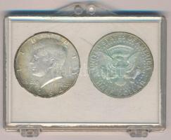 Amerikai Egyesült Államok 1964-1964D 1/2$ Ag "Kennedy" (2xklf) plasztik tokban T:1- kis pa...