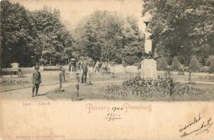 1900 Pozsony, Pressburg, Bratislava; liget, szobor / park, statue (EB)