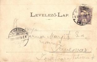 1900 Kecskemét, Nagy templom, szekerek. Kiadja Fekete Mihály (kis sarokhiány / small corner shortage...