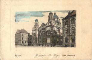 Újvidék, Novi Sad; Izraelita templom, zsinagóga. W.L. Bp. 4230. Marijansky és Hohlfeld kiadása / synagogue (EK)