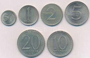 Angola 1975. 50l-20K (6xklf) T:2 Angola 1975. 50 Lewi - 20 Kwanzas (6xdiff) C:XF