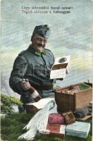 Légy üdvözölve hazai szivar! Téged áhítozza a bakaagyar / WWI Hungarian military humour with cigar. L&P 5791/III. (EK)