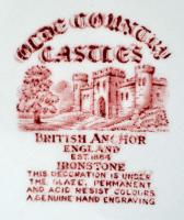 Ironstone hiányos tányér készlet, levonó képes(Old Country Castles), jelzett, kopott, d: 22,5-28 cm,...