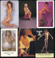 cca 1984-1988 6 db hölgyeket ábrázoló erotikus kártyanaptár