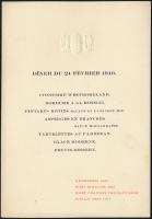 1940 Francia nyelvű, angyalos címeres menükártya