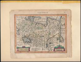 Tartaria, Ázsia metszetes térképe, kartonra ragasztva, szakadt, szélein gyűrött, 17,5×22 cm