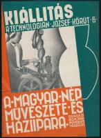 cca 1930 Végh Gusztáv (1889-1937): A magyar nép művészete és háziipara, kiállítás villamos plakát, szélein kis szakadás, 23x17 cm