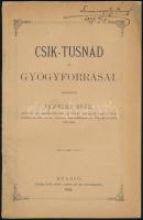 1885 Brassó, Pawelka Ernő: Csík-Tusnád és gyógyforrásai, 33p