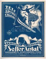 cca 1920 Seffer Antal tornaszerek és sporteszközök gyára reklám villamos plakát, Kolozsvári Kner, Gobus Rt. , 23x18 cm