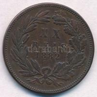 Portugália 1882. 20R Br "I. Lajos" T:2-
Portugal 1882. 20 Reis Br "Luis I" C:VF