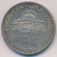 1938. 5P Ag "Szent István" T:1-,2 patina
Adamo P8.1