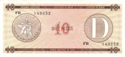 Kuba/külföldi váltó kiadások 1985. 10P "D" sorozat T:II