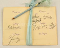 1898-1905 Nagy táncrend gyűjtemény, 18 db. Jogász bál, Jogász majális, "Vuk bál", Medikus ...