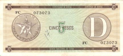 Kuba/kölföldi váltó kiadások 1985. 5P "D" sorozat T:II