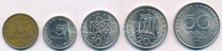 Görögország 1982. 2D + 5D + 10D + 20D + 50D T:1-,2
Greece 1982. 2 Drachmai + 5 Drachmai + 10 Drachm...