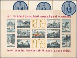 4 db emlékív, 1 gyufacímke, 7 db levélzáró