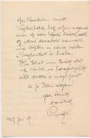 1907 Bp., Morelli Gusztáv (1848-1909) fametsző tanár fejléces levélpapírjára írt magánlevele, aláírá...