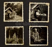 cca 1930-1940 Vadászatok, vadászok, lelőtt vadak, albumba ragasztott fotók, különböző méretekben, 76...