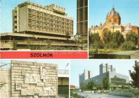 32 db modern magyar városképes lap; Szolnok, Karcag, Berekfürdő / 32 modern Hungarian town-view post...