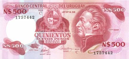 Uruguay 1985. 500P "C" T:I + 1986. 200P, 10.000P pár! T:I (10.000P), II+ (200P) Csak egyszer hajtva!