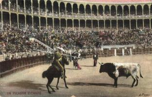 6 db főleg régi bikaviadalos motívumlap, ebből 2 modern / 6 mainly pre-1945 bullfight motive cards, ...