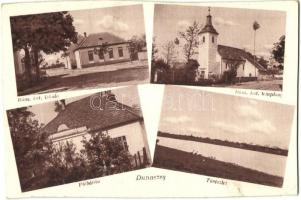 Dunaszeg, Római katolikus iskola, plébánia és templom (vágott / cut)
