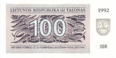 Litvánia 1992. 10T, 100T T:I + 1993. 1L, 2L T:I