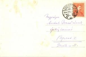 1934 Avignon, Möller Károly építész karácsonyi üdvözlőlapja Antal Dezső építész tanárnak küldve s: M...