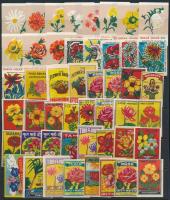 192 db virág témájú gyufacímke