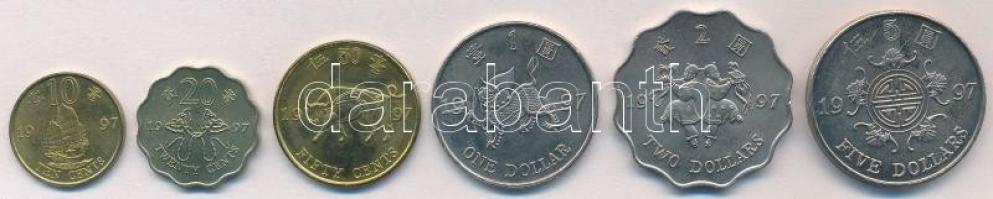 Hongkong 1997. 10c-5D (6xklf) T:1 Hong Kong 1997. 10 Cents - 5 Dollars (6xdiff) C:UNC