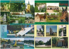 205 db régi és modern városképes lap; Karcag és Berekfürdő / 205 pre-1945 and modern town-view postc...