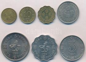 Hongkong 1958-1982. 5c-5D (7xklf) T:1-,2 Hong Kong 1958-1982. 5 Cents - 5 Dollars (7xdiff) C:AU,XF