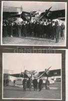 cca 1930-1935 Lufthansa Rohrbach Ro VIII repülőgépek, 2 db albumlapra ragasztott fotó, 12×16 és 12×18 cm / Lufthansa airplanes