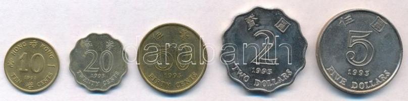Hongkong 1992-1993. 10c-5D (5xklf) T:1-,2 Hong Kong 1992-1993. 10 Cents - 5 Dollars (5xdiff) C:AU,XF