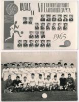 1965 Vasas S.C. NB. I. bajnokságot nyert labdarúgó csapata, 2 db fotó, 9×14 cm