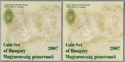 2007. 1Ft-100Ft (8xklf) &quot;Berán Lajos és a pengő&quot; forgalmi sor, benne &quot;Berán Lajos és a pengő&quot; Ag emlékérem (10g/0.999/27mm) (2x) T:BU  Adamo FO41.3